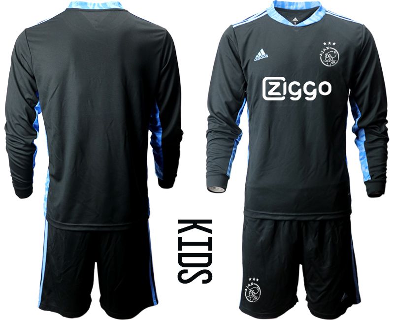Youth 2020-2021 club ajax black long sleeve goalkeeper Soccer Jerseys